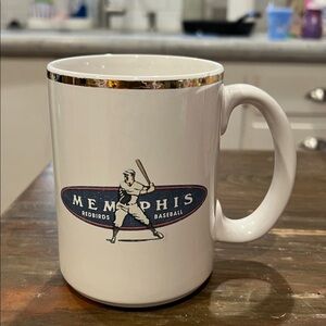 Memphis Redbirds Baseball white and Gold Baseball Mug.